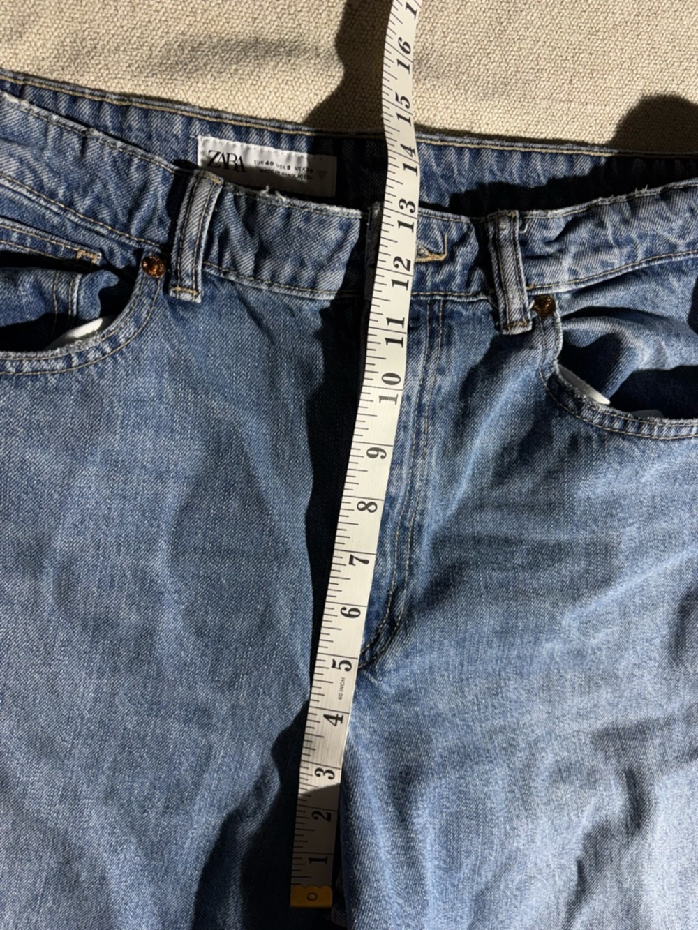 Zara Blue Wide Leg Flare Jeans - Picture 5 of 8